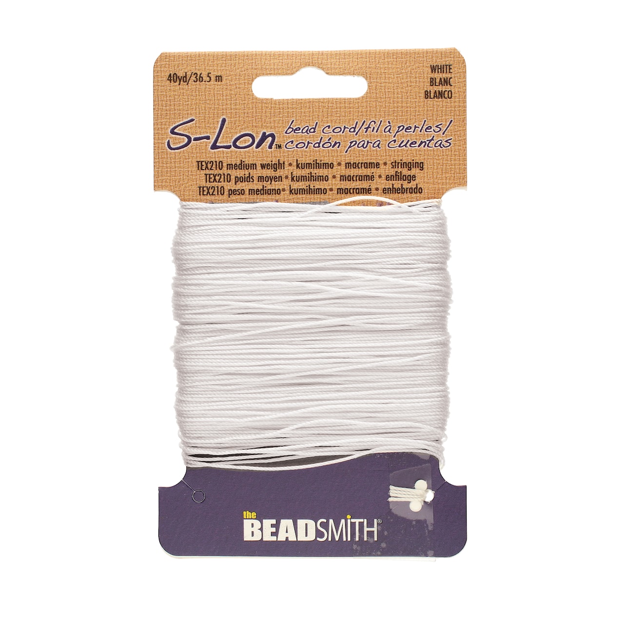 12 Pack: The Beadsmith® S-Lon® 0.5mm White Bead Cord